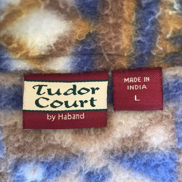 Vintage VTG Tudor Court Full Zip Fleece Fair Isle Nordic Sweater Large - Picture 2 of 5